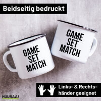 Emaille Tasse Game set match Tennis 300ml Vintage Emaille...