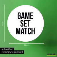 Aufkleber Game set match Tennis 10cm Sticker