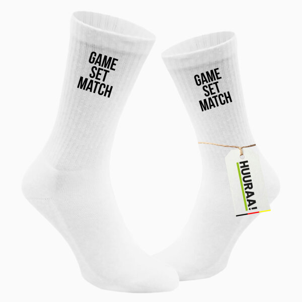 Socken Game set match Tennis Größe 37/46 White Motiv Tennissocken