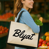 Jutetasche Blyat russisch Schriftzug 21 Liter Black