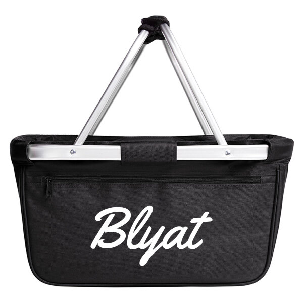 Einkaufskorb Blyat russisch Schriftzug 20 Liter Tragekorb Black