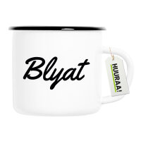 Emaille Tasse Blyat russisch Schriftzug 300ml Vintage...