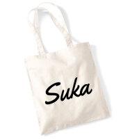 Jutebeutel Suka russisch Schriftzug 10 Liter