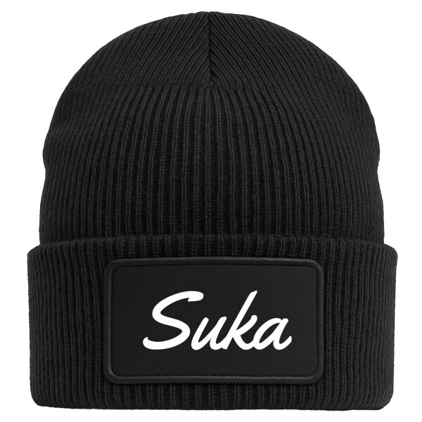 Beanie Suka russisch Schriftzug Black