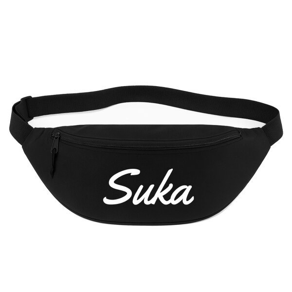 Bauchtasche Suka russisch Schriftzug 2,5 Liter Black Crossbody Bag