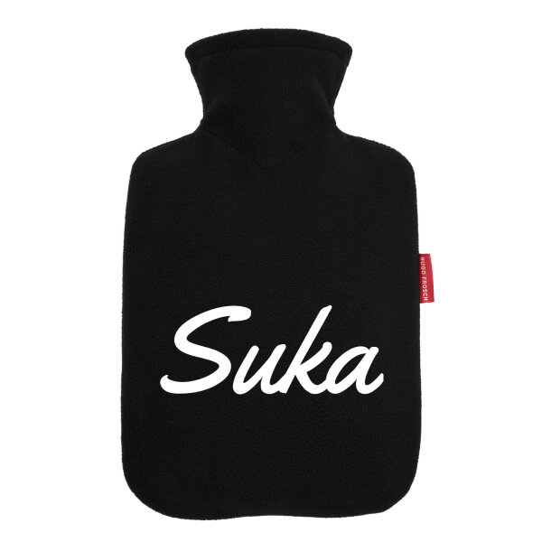 Wärmflasche Suka russisch Schriftzug