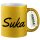 Glitzertasse Suka russisch Schriftzug 330ml