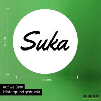 Aufkleber Suka russisch Schriftzug 10cm Sticker