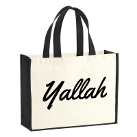 Jutetasche Yallah arabisch Schriftzug 21 Liter Black