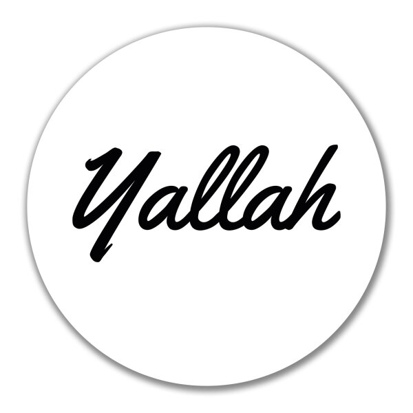 Aufkleber Yallah arabisch Schriftzug 10cm Sticker