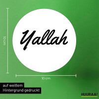 Aufkleber Yallah arabisch Schriftzug 10cm Sticker