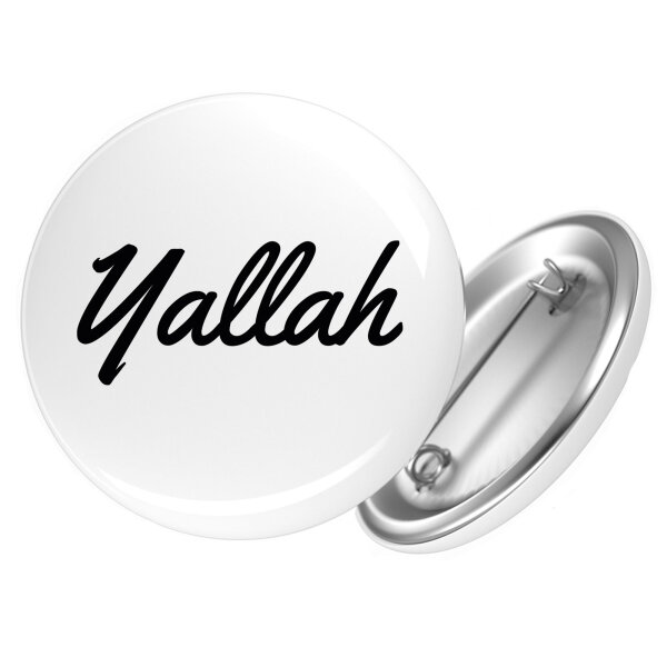 Button Yallah arabisch Schriftzug Anstecker