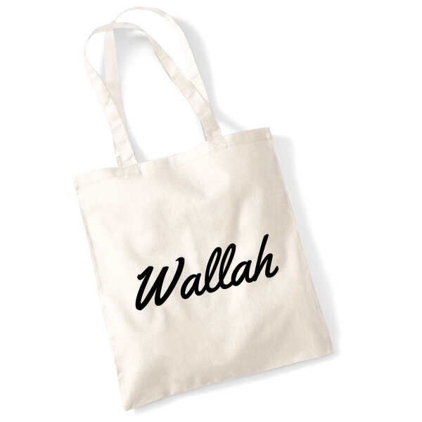 Jutebeutel Wallah arabisch Schriftzug 10 Liter