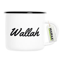 Emaille Tasse Wallah arabisch Schriftzug 300ml Vintage...