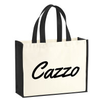 Jutetasche Cazzo italienisch Schriftzug 21 Liter Black