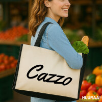 Jutetasche Cazzo italienisch Schriftzug 21 Liter Black