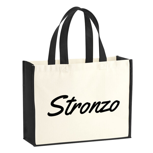 Jutetasche Stronzo italienisch Schriftzug 21 Liter Black
