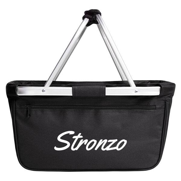 Einkaufskorb Stronzo italienisch Schriftzug 20 Liter Tragekorb Black