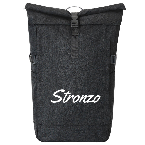 Kurierrucksack Stronzo italienisch Schriftzug 30-44 Liter Black Melange