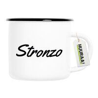 Emaille Tasse Stronzo italienisch Schriftzug 300ml...