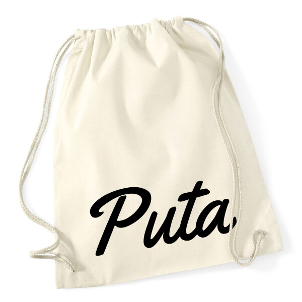 Turnbeutel Puta spanisch Schriftzug 12 Liter