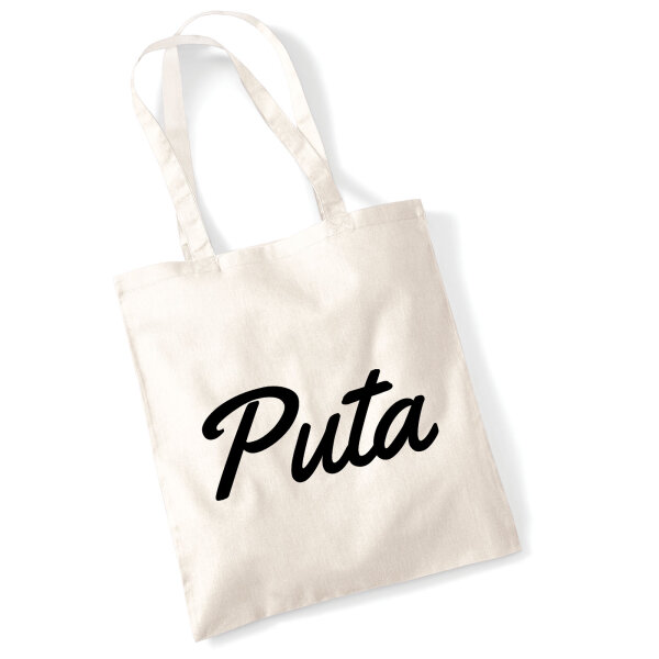 Jutebeutel Puta spanisch Schriftzug 10 Liter