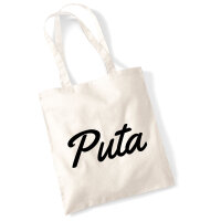 Jutebeutel Puta spanisch Schriftzug 10 Liter