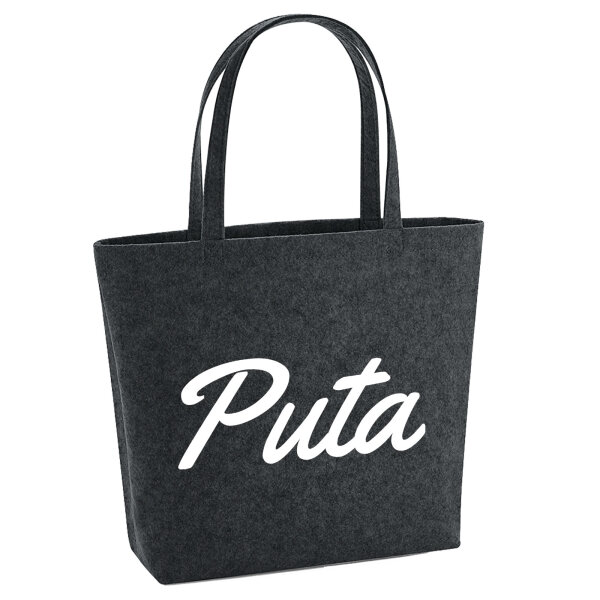 Filzshopper Puta spanisch Schriftzug 22 Liter