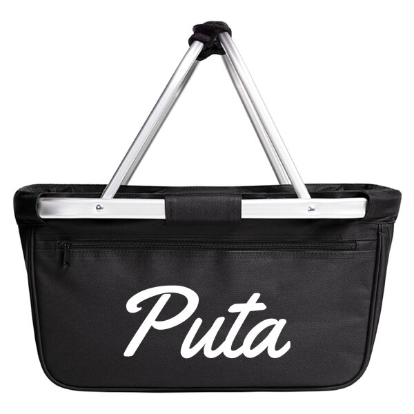 Einkaufskorb Puta spanisch Schriftzug 20 Liter Tragekorb Black