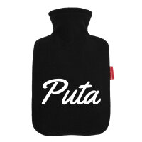 Wärmflasche Puta spanisch Schriftzug