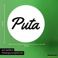 Aufkleber Puta spanisch Schriftzug 10cm Sticker