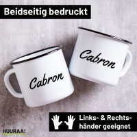 Emaille Tasse Cabron spanisch Schriftzug 300ml Vintage...