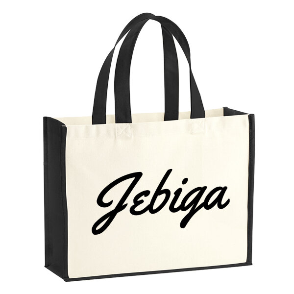 Jutetasche Jebiga Balkan Schriftzug 21 Liter Black