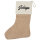 Weihnachtsstrumpf Jebiga Balkan Schriftzug Beige