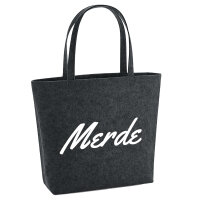 Filzshopper Merde französisch Schriftzug 22 Liter