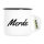 Emaille Tasse Merde französisch Schriftzug 300ml Vintage Emaille Becher