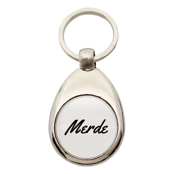 Schlüsselanhänger Merde französisch Schriftzug