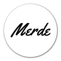 Aufkleber Merde französisch Schriftzug 10cm Sticker