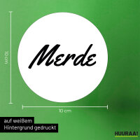 Aufkleber Merde französisch Schriftzug 10cm Sticker