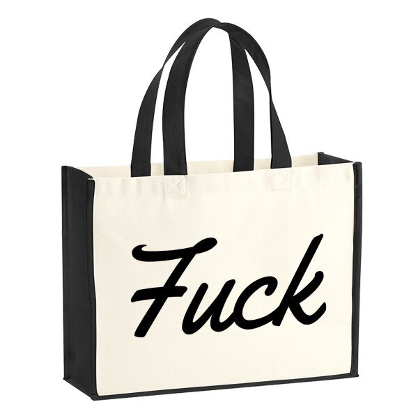Jutetasche Fuck englisch Schriftzug 21 Liter Black