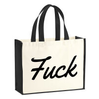 Jutetasche Fuck englisch Schriftzug 21 Liter Black