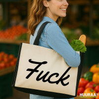 Jutetasche Fuck englisch Schriftzug 21 Liter Black