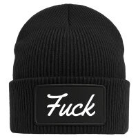 Beanie Fuck englisch Schriftzug Black