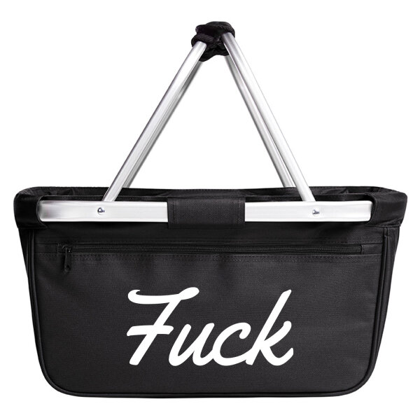 Einkaufskorb Fuck englisch Schriftzug 20 Liter Tragekorb Black