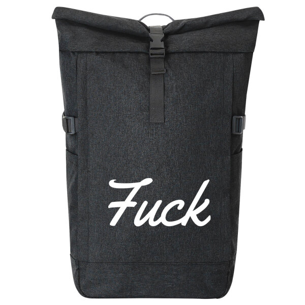 Kurierrucksack Fuck englisch Schriftzug 30-44 Liter Black Melange