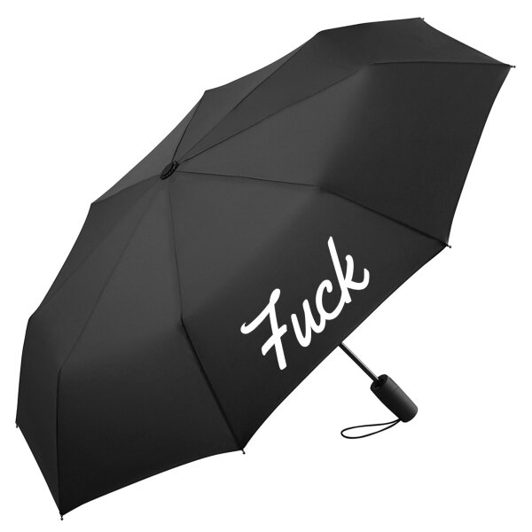 Regenschirm Fuck englisch Schriftzug 98cm Schwarz