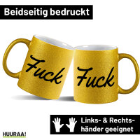 Glitzertasse Fuck englisch Schriftzug 330ml