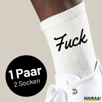 Socken Fuck englisch Schriftzug Größe 37/46 White Motiv Tennissocken