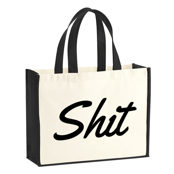 Jutetasche Shit englisch Schriftzug 21 Liter Black