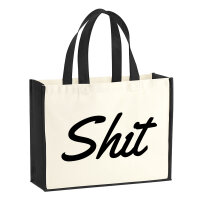 Jutetasche Shit englisch Schriftzug 21 Liter Black